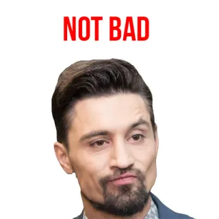 😟 ca1d0d6c NOT BAD meme, expression, face, man whatsapp sticker