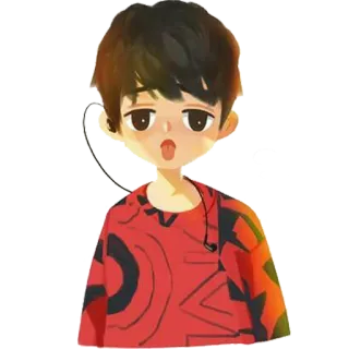 😛 3e7cab75 卡通, 男孩, 动漫, 青少年, 肖像, 角色 whatsapp sticker