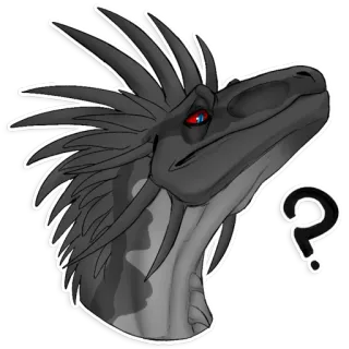 ❓ 3a08e339 dinosaurio, pregunta, confundido, reptil, monstruo telegram sticker