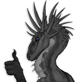 👍 4b4319ee dinosaurio, raptor, pulgar arriba, reptil, animal, monstruo telegram sticker