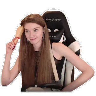 💆 9a22aec2 woman, girl, chair, beauty, hair telegram sticker