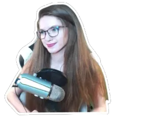 👓 9d9ef21a woman, microphone, glasses, portrait telegram sticker