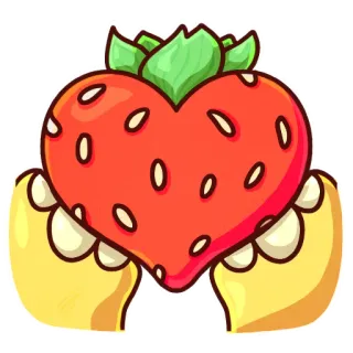 ❤️ 0c2efb77 stroberi, hati, makanan, buah, manis, Valentine telegram sticker