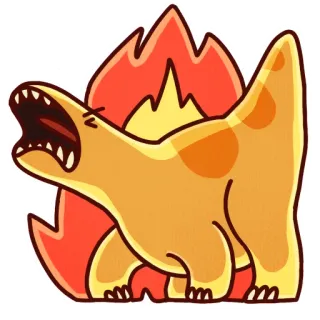 😡 32250408 kartun, monster, api, teriak, binatang, stiker, oranye telegram sticker