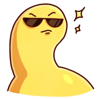 😎 77468e47 Kartun, Kuning, Karakter, Kacamata hitam, Keren, Lucu telegram sticker