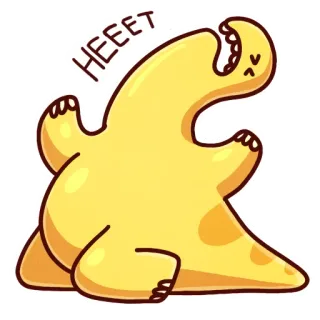 😭 a09f129c HEEET lucu, monster, kuning, kartun, makhluk, kocak telegram sticker