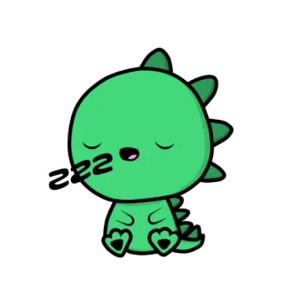😴 f27f0d06 ZZZ Dinosaurier, Schlaf, süß, Cartoon, schlafend, grün, Tier telegram sticker