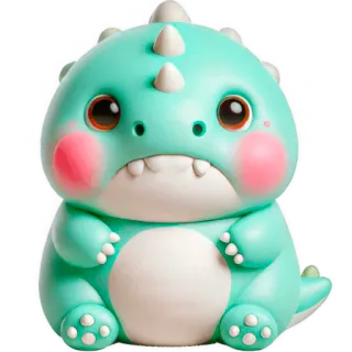 ☹️ 080ee2ee dinosaurio, mono, dibujos animados, animal, juguete, kawaii, ilustración whatsapp sticker