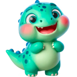 🤪 7ba70a93 dinosaurio, mono, dibujos animados, animal, reptil, amigable whatsapp sticker