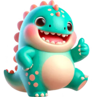 👍 852d7fb6 dinosaurio, dibujos animados, lindo, pulgar arriba, animal, pegatina, personaje, ilustración whatsapp sticker