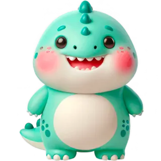 😄 ab9185c0 dinosaurio, dibujos animados, lindo, animal, juguete, ilustración whatsapp sticker