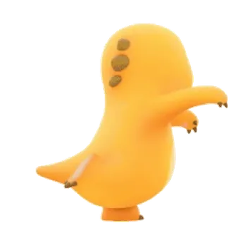 😊 f915fe2b Dinosaurier, Cartoon, Figur, Orange, Tier whatsapp sticker