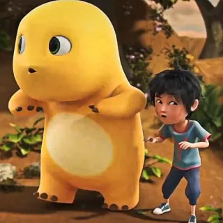 🧽 0a144454 cartoon, dinosaur, boy, animation, friendly telegram sticker