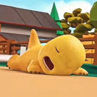 🧽 1c99ca49 cartoon, sleeping, animal, yellow telegram sticker