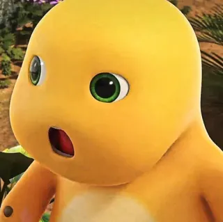 🧽 7d0b480a Dino Dinosaur Train dinosaur, yellow, cartoon, kid, animated telegram sticker