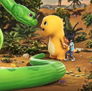 🧽 d744d935 dinosaur, snake, cartoon, children telegram sticker