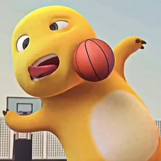 🧽 ec7c167a cartoon, yellow, basketball, sports telegram sticker