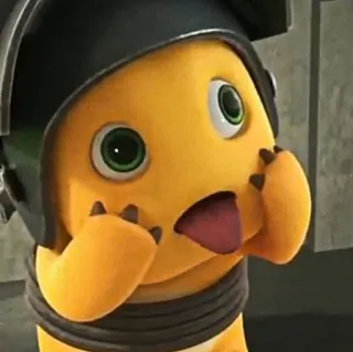 🧽 f1d0fadd cartoon, helmet, yellow, funny, tongue telegram sticker