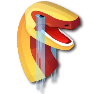 😭 1979f7cf 蛇, 哭, 眼泪, 伤心, 黄色, 红色, 动物 telegram sticker