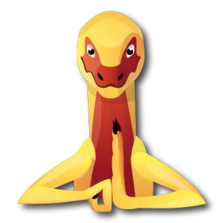 👍 d5d591ca 蜥蜴, 爬行动物, 动物, 黄色, 卡通, 生物 telegram sticker