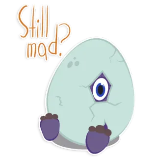 🙈 1ccc7992 Still mad? ไข่, โกรธ, บ้าคลั่ง, การ์ตูน, น่ารัก telegram sticker
