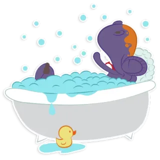 😊 4501b7d5 อ่างอาบน้ำ, เป็ดยาง, อ่างฟอง, ผ่อนคลาย, การ์ตูน, น่ารัก, สัตว์, ตลก telegram sticker