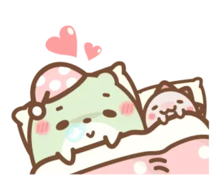 🥰 dcb34654 睡觉, 可爱, 动物, 卡哇伊, 卡通, 可爱 telegram sticker