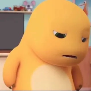 🌟 763f6c21 dinosaurier, traurig, cartoon, gelb, figur telegram sticker