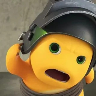 🌟 83ff2874 Cartoon, Figur, Gelb, Helm telegram sticker