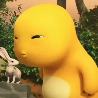 🦖 0be376e9 Desenho animado, Animal, Fofo, Amarelo, Coelho telegram sticker