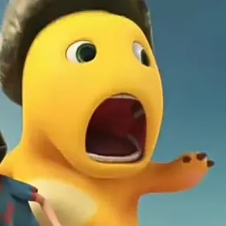 🦕 30f8e09a amarelo, desenho animado, choque, boca aberta, dinossauro telegram sticker