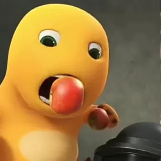 🦖 be9c6eda Desenho animado, Criatura laranja, Fofo, Maçã, Engraçado telegram sticker