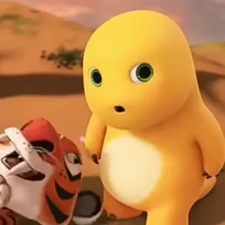 🦕 d5e2a900 dinossauro, tigre, desenho animado, animação, fofo, personagens telegram sticker