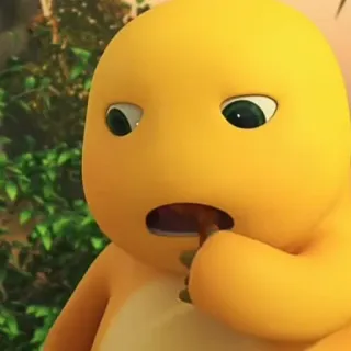 🦕 d96cdd3f dinossauro, amarelo, desenho animado, fofo, animado, personagem telegram sticker