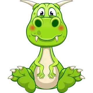 😊 4a3d212b drago, cartone animato, verde, carino, fantasy, animale, kawaii, mostro telegram sticker