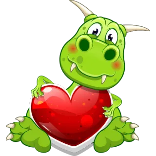 😍 9d0bd535 drago, cuore, cartone animato, carino, amore, fantasy telegram sticker
