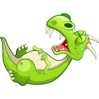 😂 bf6b8c8b dinosauro, verde, mostro, cartone animato, piangendo, triste, rettile telegram sticker