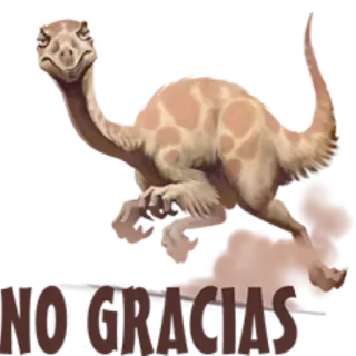 😒 72825437 NO GRACIAS dinosaur, cartoon, animal, no, gracias telegram sticker