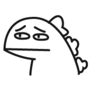 🦖 97590f23 恐龙, 卡通, 悲伤, 可爱, 动物, 线条艺术, 角色 telegram sticker