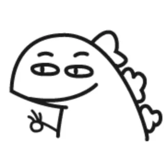 🦖 e6cd3793 恐龙, 卡通, 表情包, OK手势, 冒犯手势, 幽默, 绘画 telegram sticker