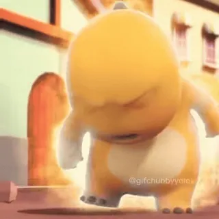 😾 5ae0786a @gifchubbyyete desenho animado, animal, andando, amarelo, engraçado telegram sticker