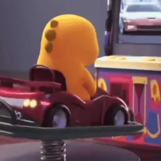 🏎 76d2e421 brinquedo, dinossauro, amarelo, carro, passeio telegram sticker