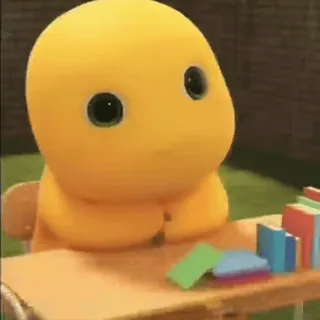 😑 8da4a9a0 desenho animado, fofo, amarelo, personagem, livros telegram sticker