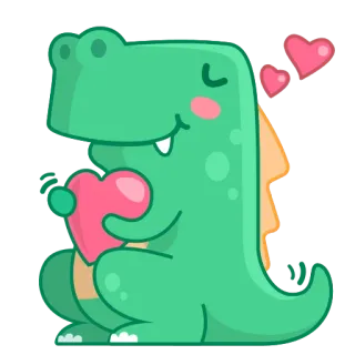 ❤️ 51ffdbb4 dinosaur, heart, cute, cartoon, love, kawaii telegram sticker