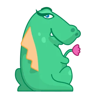 🌹 a204b953 crocodile, animal, cartoon, flower, cute telegram sticker