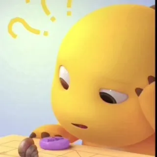 🧬 8d406380 jaune, dessin animé, personnage, question, pensée, confus whatsapp sticker