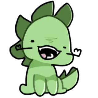 😀 44478b09 dinossauro, desenho animado, fofo, verde, animal, adesivo telegram sticker