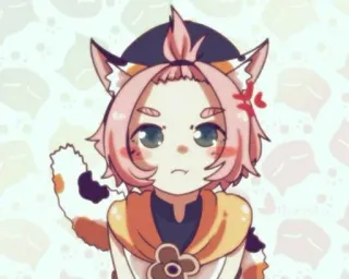 🐱 3e92766b 애니메이션, 고양이 귀, 귀여운, 화난 telegram sticker