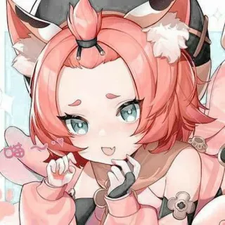 🐱 9544073b 猫~ 애니메이션, 고양이, 카와이, 귀여운, 만화, 일러스트, 핑크머리 telegram sticker