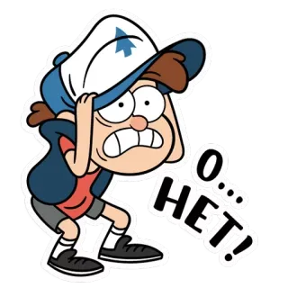 😨 46b2080e Dipper Pines Gravity Falls O... HET! cartoon, dipper pines, gravity falls, disney, animated, sticker, funny telegram sticker